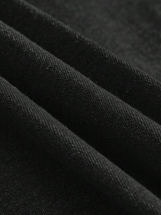 EZwear تنورة جينز سوداء طويلة واسعة مريحة مصنوعة من الجينز للسيدات البدينات الكاجوال