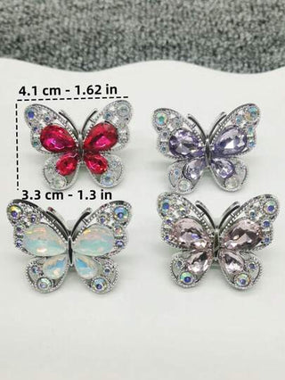 2 قطعة من وصلات أربطة الأحذية المزينة بالكريستال والأزياء الفخمة على شكل فراشة، اكسسوارات ديكور لتزيين الأحذية والأحذية الرياضية والأحذية والهدايا في المناسبات (الأحذية غير مشمولة)