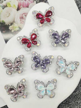 2 قطعة من وصلات أربطة الأحذية المزينة بالكريستال والأزياء الفخمة على شكل فراشة، اكسسوارات ديكور لتزيين الأحذية والأحذية الرياضية والأحذية والهدايا في المناسبات (الأحذية غير مشمولة)