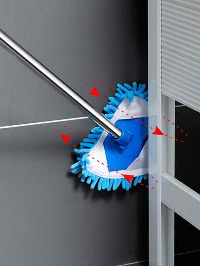 مطهر بأربع/قطعتين مثلثي الشكل من الألياف الدقيقة مع مقبض قابل للتمديد - خاف تراب متعدد الزوايا للسقف والجدران ، مطهر زوايا قابل للتمديد مع وسائد ازالة وغسيل ،نظيف مزايا شاملة للمنزل والسفر