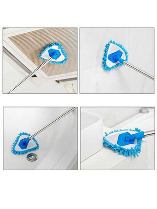 مطهر بأربع/قطعتين مثلثي الشكل من الألياف الدقيقة مع مقبض قابل للتمديد - خاف تراب متعدد الزوايا للسقف والجدران ، مطهر زوايا قابل للتمديد مع وسائد ازالة وغسيل ،نظيف مزايا شاملة للمنزل والسفر