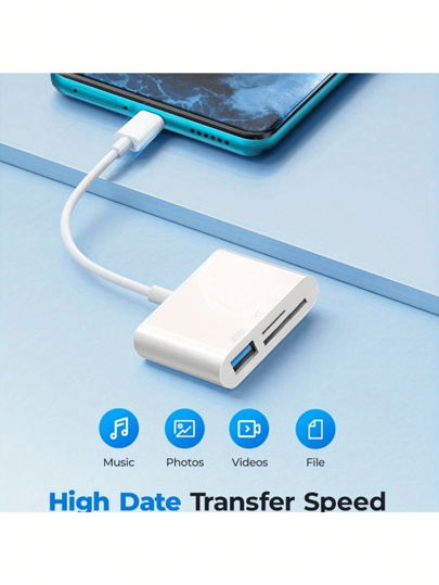 قارئ بطاقات USB-C متعدد الوظائف - نقل سريع وتركيب مباشر، متوافق مع آي باد برو، الهواء/برو، كروم بوك، XPS، جالكسي S10/S9 وأجهزة أخرى