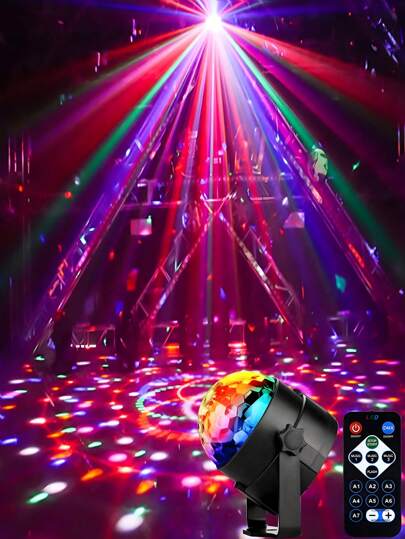 1 قطعة كرة ليلية مشغلة بواسطة USB مشغّل أضواء ديسكو - أضواء متغيرة مفعلة بالصوت ، تحكم عن بُعد ، مصباح LED متعدد الألوان للنوم ، غرفة الألعاب ، ديكور المسرح المنزلي - هدية مثالية لعيد الميلاد وعيد الهالوين