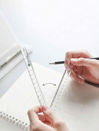 أدوات مكتبية ومدرسية قطعة واحدة مسطرة قابلة للطي شفافة مصنوعة من الاكريليك، أداة قياس بسيطة من البلاستيك للطلاب، لوازم مدرسية، للعودة إلى المدرسة