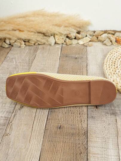 شبشب أميري مسطح "ماري جين"،صنادل كاجوال بنسيج مربع، مناسب للربيع والصيف