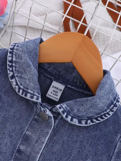 فساتين بيبي قطعة واحدة فستان جينز طفولي لطيف للبنات مطرز بنقوش الزهور، مناسب للأنشطة الخارجية والراحة في المنزل وحضور الحفلات (توزيع نقوش الزهور عشوائي)