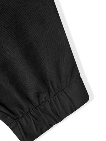 Manfinity Homme بنطال رجالي ارتيادي سائب ذو خصر مطاطي وأساور، بنطال سائب بحبل الخصر، مناسب للاستخدام اليومي والنزهات الخارجية، هدية للأصدقاء والأزواج والأحباء