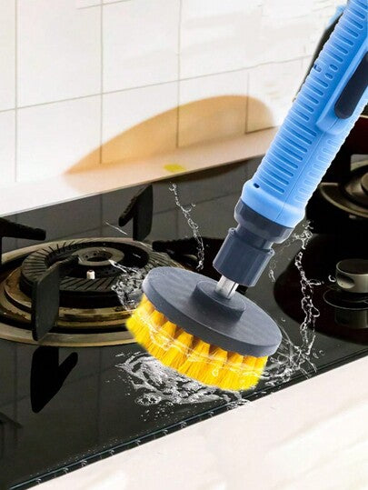 3 قطع مجموعة فرشاة الحفر الناعمة - طقم تفصيل الداخلية للسيارة، فرشاة الحفر الكهربائية العالمية مع ملحق التمديد للسيارات والقوارب والمقاعد والسجاد والأثاث والحمامات وتفريغ الملاط والأرضيات والبلاط