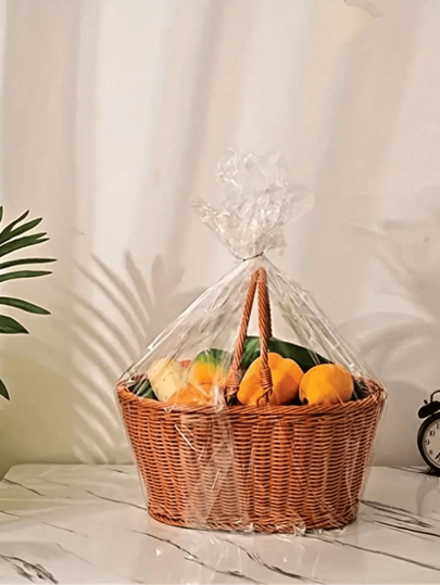 1/2 لفة من ورق الشفاف السيلوفان الشفاف، ورق تغليف باقات الزهور الشفاف، ورق تغليف بلاستيكي مقاوم للغبار لسلال الهدايا والزهور والأعمال اليدوية والوجبات الخفيفة والحلويات