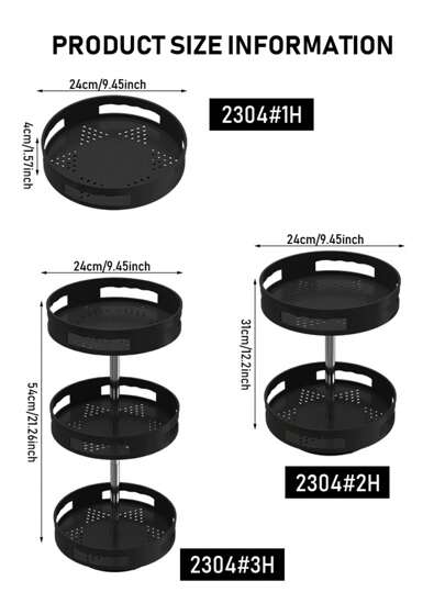 رف توابل دوار متعدد الطبقات للمطبخ، منظم تخزين قابل للتدوير 360 درجة على الطاولة، قابل للفك والتعديل الارتفاع بأرجل كأس شفط، متعدد الاستخدامات للخزائن والمطبخ وخزانة المؤن (خيارات طبقة واحدة، طبقتان، ثلاث طبقات)