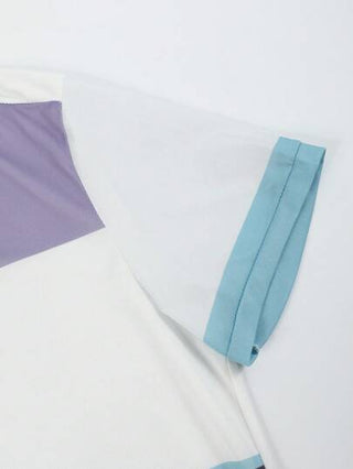 Manfinity Homme قميص بولو أكمام قصيرة بخطوط متباينة بسيطة للرجال