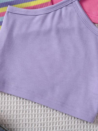 SHEIN Lunivi ملابس علوية حصان أنبوبي كاجوال للفتيات الشابات بأنواع من خطوط الرقبة المختلفة للربيع