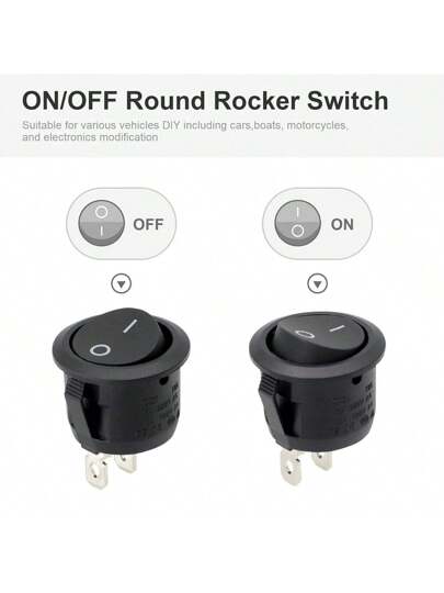 SERVICE DOG 10 قطع مفاتيح أرجوحة مضيئة بتقنية LED، 12 فولت، 2 شريحة تشغيل/إيقاف، اتصال سريع، تركيب مغرور، اتصال ألمنيوم، وضع بلا طاقة، من مادة بلاستيكية، للوحة عدادات السيارات والقوارب والشاحنات - لا تحتاج بطارية