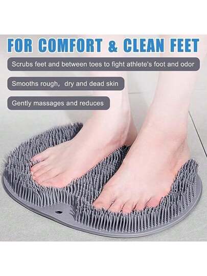 قطعة واحدة من سادة ومساج القدم السيليكون لحمام (زهري/أصفر/أزرق/رمادي) - للاستحمام، تدليك الظهر، ومساج القدم. حصير سيليكون مضاد للانزلاق حصير حمام ديكور حمام المنزل الصيفي