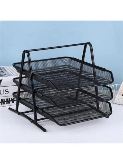 حامل ملفات معدني مجوف متعدد الطبقات، رف تخزين محمول، صينية تنظيم وثائق المكتب، منظم ملفات معدني فاخر وإبداعي للمكتب ومكاتب الطلاب لبداية العام الدراسي