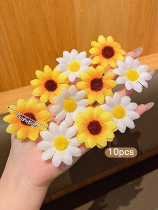 10 قطع مشابك شعر على شكل زهور الأقحوان الجميلة، مناسبة للاستخدام اليومي كإكسسوارات شعر