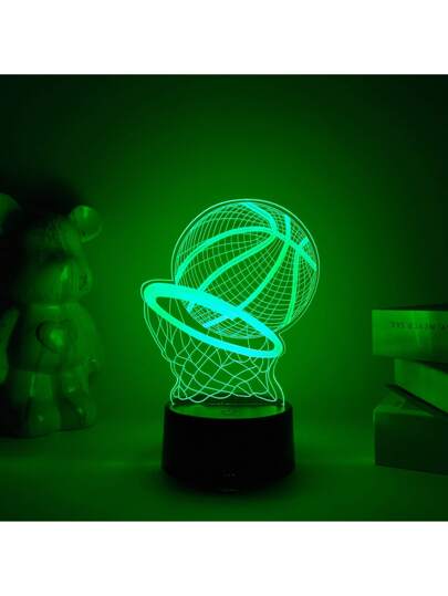 مصباح ليلي ثلاثي الأبعاد على شكل لعبة السلة ، مصباح مكتبي بأضواء ليد قابلة للمس بطراز رياضي، مصباح إضاءة لغرفة النوم ذو طراز رياضي ، هدية فريدة لمشجعي كرة السلة