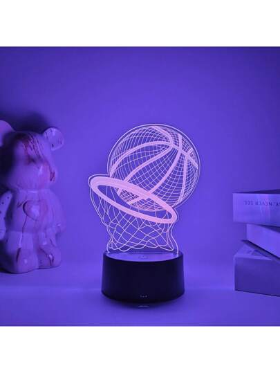 مصباح ليلي ثلاثي الأبعاد على شكل لعبة السلة ، مصباح مكتبي بأضواء ليد قابلة للمس بطراز رياضي، مصباح إضاءة لغرفة النوم ذو طراز رياضي ، هدية فريدة لمشجعي كرة السلة