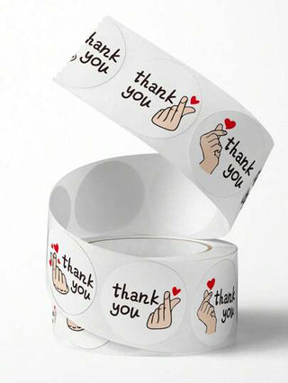 500 قطعة\لفة ملصقات قلب أحمر شكرًا لك ذاتية اللصق 1 بوصة ،ختم مغلفات الهدايا، ملصقات قرطاسية للأعمال الصغيرة، حرف وديكور مقاوم للماء ،عيد الحب