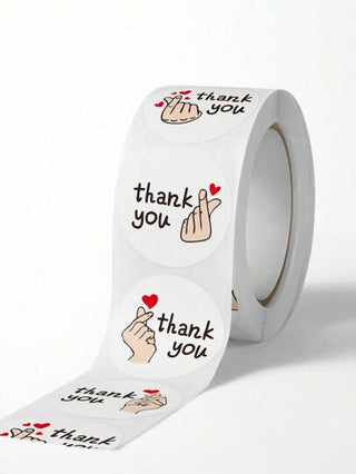 500 قطعة\لفة ملصقات قلب أحمر شكرًا لك ذاتية اللصق 1 بوصة ،ختم مغلفات الهدايا، ملصقات قرطاسية للأعمال الصغيرة، حرف وديكور مقاوم للماء ،عيد الحب