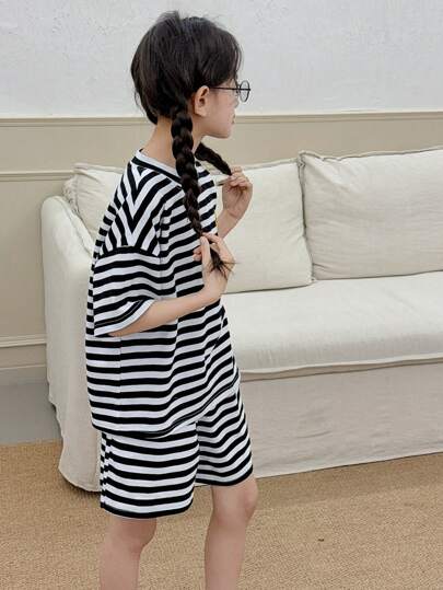 بيجاما DAZY مجموعة ملابس داخلية كاجوال مخططة للفتيات المراهقات للاستخدام اليومي