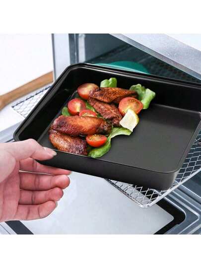 4 قطع/قطعة واحدة طقم صواني خبز لاصقة، صينية خبز مستطيلة عميقة، صفيحة الخبز للكيك والخبز والبسكويت والبراونيز، سهلة التنظيف، آمنة للطعام