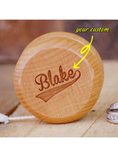 10 قطع ، 50 قطعة ، هدية شخصية لحامل الخاتم الخاص بالاحتفاظ بالخاتم يو يو مع اسم مطبوع ، هدية شكر لحامل الخاتم ، هدية زفاف خشبية يو يو شخصية، مناسبة للأعياد والذكريات السنوية وعيد الحب والزفاف