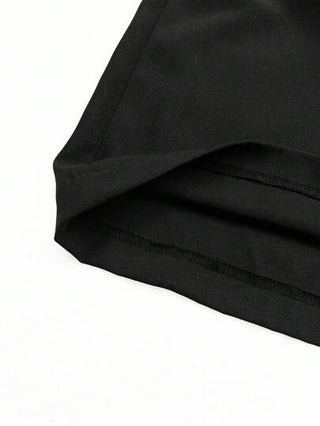 PETITE بنطلون مستقيم ذو قصة واسعة مناسب للنساء القصيرات، خصر مرتفع، مخفف للشكل، متعدد الاستخدامات، أنيق