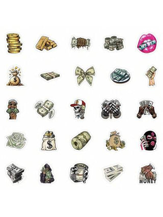 50 ورقة في العبوة، ملصقات رسوم كرتونية بطراز إسكندنافي على الأموال والعالم، ملصقات مقاومة للماء للحقائب والكمبيوتر المحمول والدراجات والدراجات النارية والقرطاسية والسكوتر والأثاث والثلاجة والهاتف الخلوي والأكواب والخوذة والسيارات وأكثر! ، لوازم مدرسية ، ا