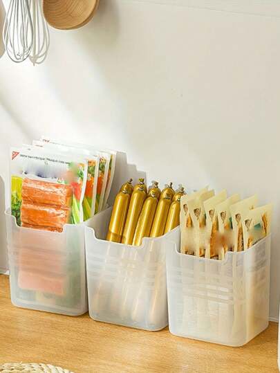 6 حاويات تخزين شفافة للثلاجة، منظمات مطبخ موفرة للمساحة، صناديق تصنيف الطعام الحديثة، مناسبة لأبواب الثلاجات والأسطح، آمنة للاتصال بالأطعمة