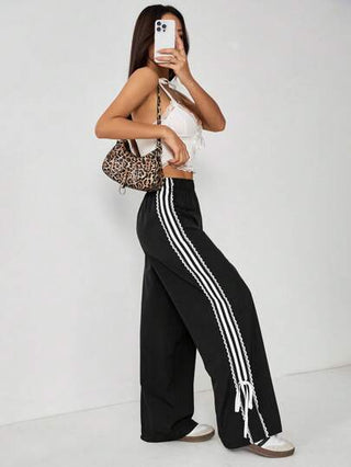 PETITE حزام دانتيل ملون بسيط مناسب للبناطيل اليومية للنساء