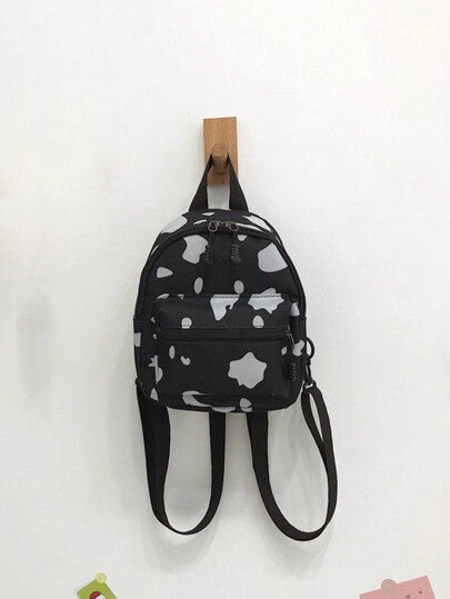 حقيبة ظهر بسحاب غلق بأسلوب هاراجوكو الأنيق والشائع، من نوع الكردياك الناعمة بنمط البقرة الكوري ، هدية مثالية للخروج والتسوق والاستخدام اليومي والسفر