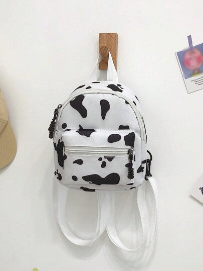 حقيبة ظهر بسحاب غلق بأسلوب هاراجوكو الأنيق والشائع، من نوع الكردياك الناعمة بنمط البقرة الكوري ، هدية مثالية للخروج والتسوق والاستخدام اليومي والسفر