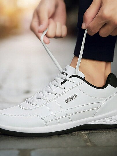 أحذية رياضية كاجوال للرجال أربطة متداخلة أعلى منخفض، أحذية جري عادية، أحذية رياضية مانعة لالانزلاق