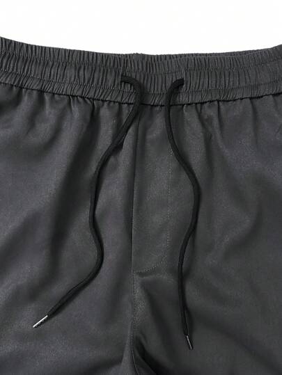 Manfinity LEGND بنطلون أبيض رجالي غير رسمي بجيوب سكارجو وحبل خصر