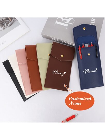 حقيبة جلدية يدوية مخصصة بالاسم لحفظ الأقلام، حقيبة تخزين متعددة الوظائف مخصصة، حقيبة لفرش المكياج، حقيبة أقلام، حقيبة أقلام رصاص مخصصة، عودة إلى المدرسة