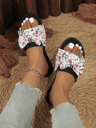 نعال منزلية نسائية جديدة ، نعال صنادل زهرة الفراشة ، نعال صندل خاص بالزهور وطبعات الألوان ، نعال صندل شبكي ، نعال صندل منزلي هادئ ،مصنوعة من قماش شبكي مبطن ، مريحة وناعمة بشكل كبير ، صنادل شقة بفيونكة بيضاء