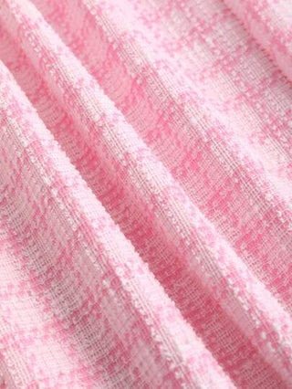 Sweetra طقم سترة وبناطيل ذو طراز أوروبي وأمريكي للنساء باللون الوردي بدون أكمام، طقم جديد صيفي أنيق ورشيق من قطعتين