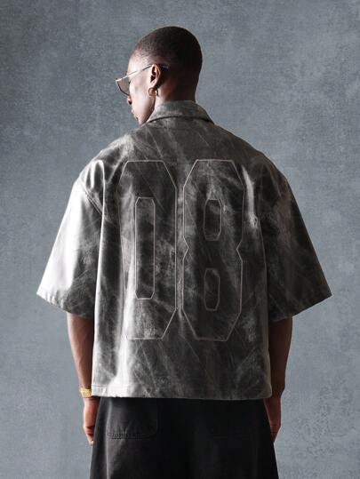 SUMWON قميص بتكسير الألوان والتطريز بقصة صندوقية مريحة