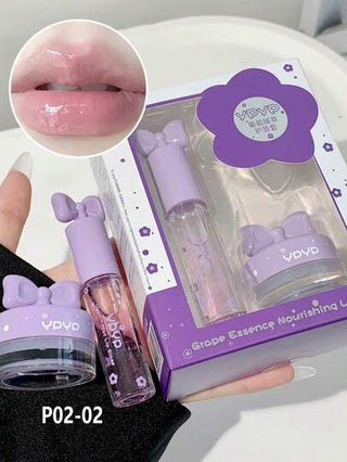 مجموعة العناية بالشفاه المرطبة بالفواكه، زيت الشفاه وقناع الشفاه لتغذية الشفاه نهاراً وليلاً، يقلل من خطوط الشفاه ويمنع تشققها وجفافها، ملمس ناعم مناسب لعناية النساء بالشفاه الجافة والمتشققة