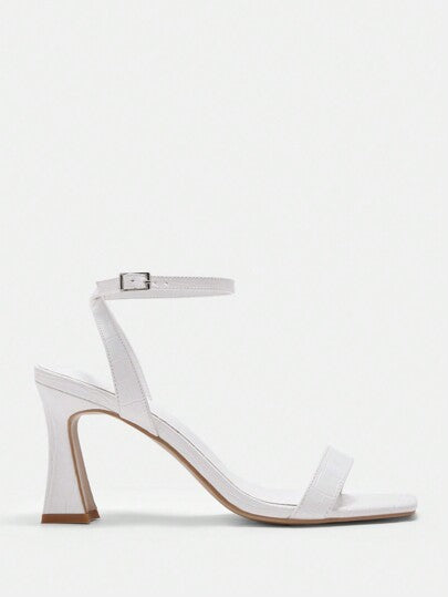 CUCCOO BIZCHIC صندل نسائي ذو كعب عالي مريح ومتعدد الاستخدامات بأصبع قدم مربع، موضة بسيطة للنقل اليومي