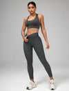 SHEIN Sport Studio تريكو وبنطلون طويل سادة بلا أكمام للنساء, مجموعة ملابس رياضية كاجوال