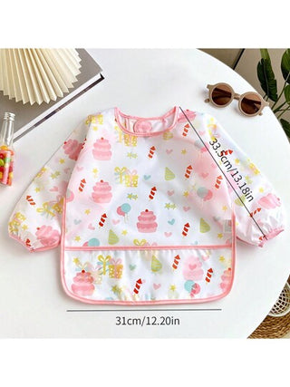 1 قطعة حلمية صغيرة للأطفال على شكل البطريق معكوسة، ملابس أكل مطبوعة كرتونية مقاومة للماء للأطفال الرضع والصغار الأولاد والبنات