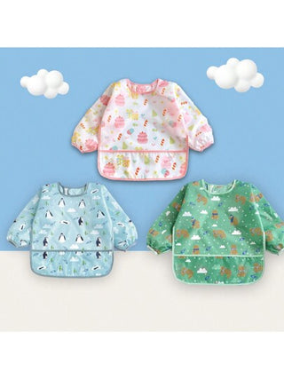 1 قطعة حلمية صغيرة للأطفال على شكل البطريق معكوسة، ملابس أكل مطبوعة كرتونية مقاومة للماء للأطفال الرضع والصغار الأولاد والبنات