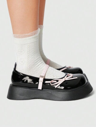 أحذية أوكسفورد حريمي ROMWE Kawaii أحذية النساء: حذاء ماري جين الوردي من الجلد، أحذية جوتيك ذات منصة سوداء، أكسفورد كريبر، أحذية كعب سهم مربوط بمشبك على طراز JK ، أحذية ربيعية للعطلات الربيعية وعيد الفصح