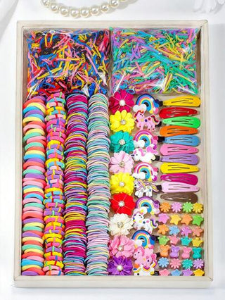 884 قطعة/مجموعة من إكسسوارات الشعر الجميلة للفتيات، مجموعة متنوعة من شرائط الشعر ، مقاطع شعر لطيفة ، زينة الشعر ، ربطات الشعر المطاطية ، حافظات الذيل ، مجموعة مشابك الشعر للاستخدام اليومي