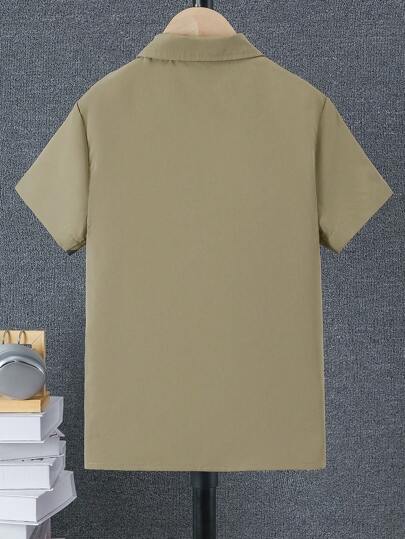 SHEIN قميص مطبوع برأس أسد ضار ، أنيق للفتيان المراهقين