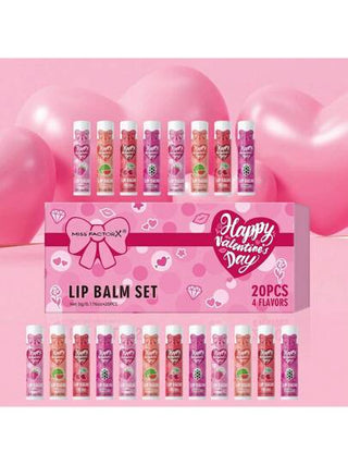 MISS FACTORX 20 قطعة/مجموعة مجموعة هدايا قيمة من بلسم الشفاه، مرطب لإنعاش الشفاه لفترة طويلة، مناسب للشفاه الجافة ، هدية عيد الحب ، هدية فريدة للنساء