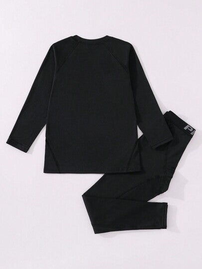 مجموعتان من الألبسة الرياضية الكاجوال ذات الأكمام الطويلة للأطفال والمراهقين، مناسبة للوقت الحر والرياضة، خيارين للألوان