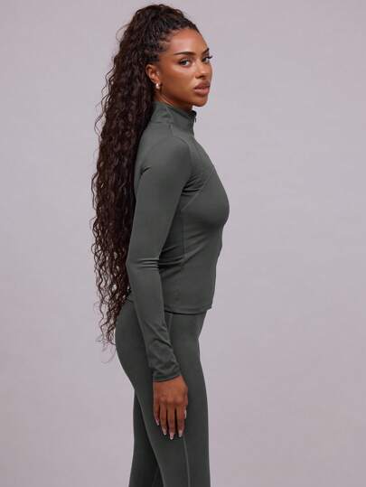 Musera Sport جاكيت رياضية بياقة عالية ورقبة مرتفعة وسحاب، تفاصيل خياطة الشعار، مناسبة للألعاب النشطة، مثل البادل والتنس والبيكليبول